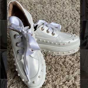White embellished Platform sneakers
